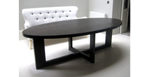 Dark oak oval dining table
