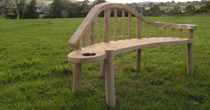 Oak chaise longue bench