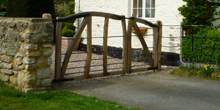Oak and iron driveway gates