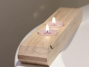 Oak candle holder