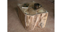 Spalted beech block & glass