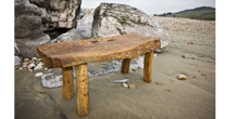 Hewn chestnut coffee table