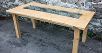 Oak and glass table