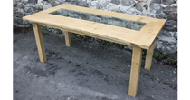 Oak and glass table